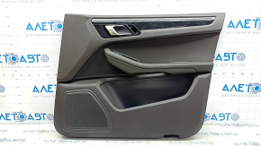 Door trim, front right card, Porsche Macan 15-24, gray achatgrau, for seat memory, insert black gloss, with handle, scratches, dent, turned white