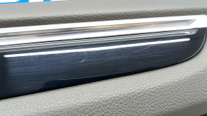 Door trim, front right card, Porsche Macan 15-24, gray achatgrau, for seat memory, insert black gloss, with handle, scratches, dent, turned white