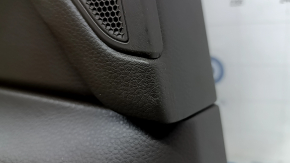 Door trim, rear left, Porsche Macan 15-18, gray achatgrau leather, without lighting and curtains, glossy black insert, with handle, scratches