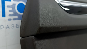 Door trim, rear left, Porsche Macan 15-18, gray achatgrau leather, without lighting and curtains, glossy black insert, with handle, scratches