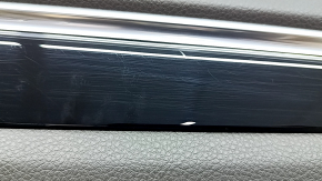 Door trim, rear right card, Porsche Macan 15-18, gray achatgrau leather, without lighting and curtains, insert, black gloss, with handle, scratches