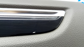 Door trim, rear right card, Porsche Macan 15-18, gray achatgrau leather, without lighting and curtains, insert, black gloss, with handle, scratches