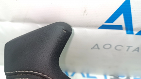 Front right door trim armrest for Audi E-Tron 19-23, dark gray leather, gray stitching, cut