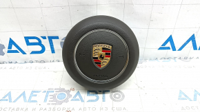 Airbag in the steering wheel of the driver's side of the Porsche Macan 15-18, gray achatgrau leather, scratches