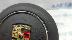 Airbag in the steering wheel of the driver's side of the Porsche Macan 15-18, gray achatgrau leather, scratches
