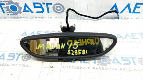 Interior mirror for Porsche Macan 15-19, gray achatgrau, with rain sensor, auto-dimming, with cover, missing peephole
