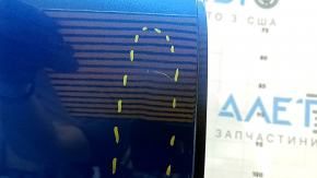 The front right door of a Porsche Macan 15-24 blue M5J is bare, with a dent.