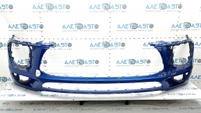 Front bumper, bare, Porsche Macan 15-18, with parking sensors, blue, non-factory holes, dents