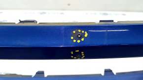 Front bumper, bare, Porsche Macan 15-18, with parking sensors, blue, non-factory holes, dents