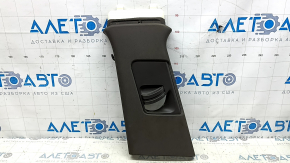 Left center pillar trim, belt, Porsche Macan 15-21, gray achatgrau fabric, 2 parts, worn, scratched