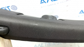 Left center pillar trim, belt, Porsche Macan 15-21, gray achatgrau fabric, 2 parts, worn, scratched