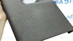 Left center pillar trim, belt, Porsche Macan 15-21, gray achatgrau fabric, 2 parts, worn, scratched