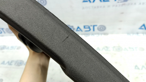 Left center pillar trim, belt, Porsche Macan 15-21, gray achatgrau fabric, 2 parts, worn, scratched