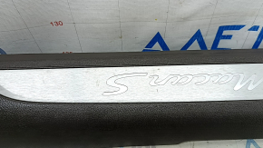Front right door sill trim for Porsche Macan 15-18, gray achatgrauya with chrome insert, Macan S, scratches, scratches