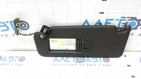 Left sun visor for Porsche Macan 15-25, gray achatgrau leather, without hook, for panoramic view, broken mount