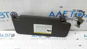 Left sun visor for Porsche Macan 15-25, gray achatgrau leather, without hook, for panoramic view, broken mount