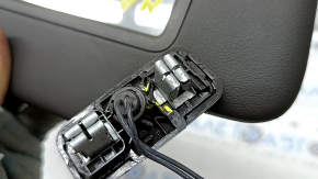 Left sun visor for Porsche Macan 15-25, gray achatgrau leather, without hook, for panoramic view, broken mount