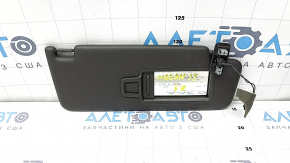 Right sun visor for Porsche Macan 15-25, gray achatgrau leather, without hook, for panoramic windows, dents, crack in mount