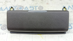 Front panel trim, center lower, Porsche Macan 15-18, gray achatgrau leather, scratched