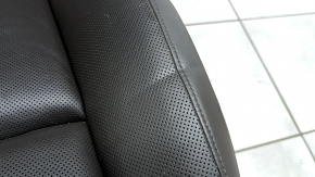 Passenger seat for Porsche Macan 15-18 with airbag, electric, heated, ventilated, grey achatgrau leather, scratches, tears, dents