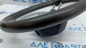 Naked steering wheel Porsche Macan 15-24, gray achatgrau leather, heated, without pads and buttons, scratches, worn