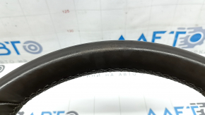 Naked steering wheel Porsche Macan 15-24, gray achatgrau leather, heated, without pads and buttons, scratches, worn