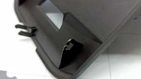 Center console trim with cup holder and storage compartment for Porsche Macan 15-18, gray achatgrau, crack in fastening, broken fastening