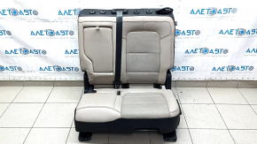 Rear seat, 2nd row, left, Ford Escape MK4 2020-2022, without airbag, leather, beige with black, perforated, with armrest and belt, cracked lining