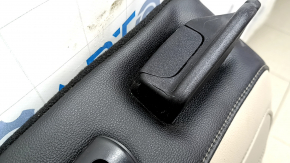 Rear seat, 2nd row, left, Ford Escape MK4 2020-2022, without airbag, leather, beige with black, perforated, with armrest and belt, cracked lining