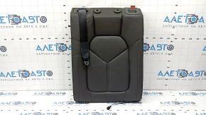 Left rear seat backrest for Porsche Macan 15-18, achatgrau grey leather, heated, with black seat belt, perforation, scratches, dents