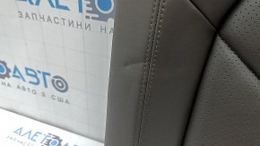 Left rear seat backrest for Porsche Macan 15-18, achatgrau grey leather, heated, with black seat belt, perforation, scratches, dents