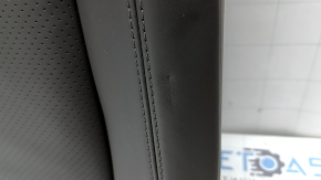 Left rear seat backrest for Porsche Macan 15-18, achatgrau grey leather, heated, with black seat belt, perforation, scratches, dents