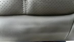 Left rear seat backrest for Porsche Macan 15-18, achatgrau grey leather, heated, with black seat belt, perforation, scratches, dents