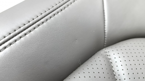 Right rear seat backrest for Porsche Macan 15-18, achatgrau grey leather, heated, perforated, scratches, dents