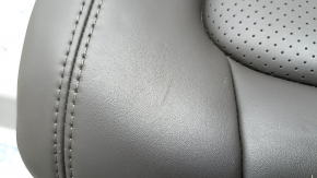 Right rear seat backrest for Porsche Macan 15-18, achatgrau grey leather, heated, perforated, scratches, dents