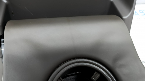 Rear seat backrest center Porsche Macan 15-18, gray achatgrau leather, needs cleaning, dents
