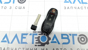 Porsche Macan 15-22 key, 4 buttons, carbon fiber, paint peeling, bumps