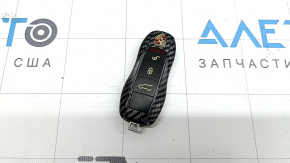 Porsche Macan 15-22 key, 4 buttons, carbon fiber, paint peeling, bumps