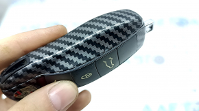 Porsche Macan 15-22 key, 4 buttons, carbon fiber, paint peeling, bumps