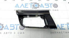 Left front panel trim for Porsche Macan 15-18, glossy black with chrome, scratches
