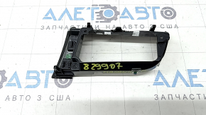 Left front panel trim for Porsche Macan 15-18, glossy black with chrome, scratches