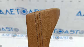 Upper right side center console trim for BMW X5 G05 19-22, brown leather, COGNAC, scratches