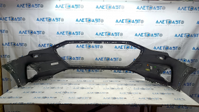 Bare front bumper for Audi E-Tron 19-23 with parking sensors, Quattro, black LY9T, without plugs, scratches, sand, broken fastener