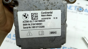 BMW X5 G05 19-20 SRS airbag computer module, oxidized connector, missing pin