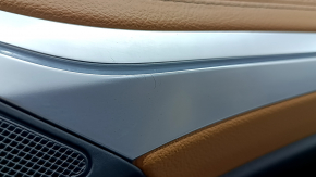Door trim, front right card, BMW X5 G05 19-23, black/brown leather, COGNAC, gray insert, armrest, brown leather, COGNAC, with handle and overlays, scratches