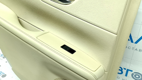 Rear left door panel for Lexus ES300h ES350 13-15 beige with beige leather insert, beige leather armrest, glossy wood molding, with window lift control, with trim, scratch