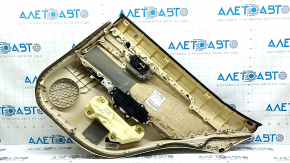 Rear left door panel for Lexus ES300h ES350 13-15 beige with beige leather insert, beige leather armrest, glossy wood molding, with window lift control, with trim, scratch