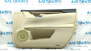 Front right door panel for Lexus ES300h ES350 13-15 beige with beige leather insert, beige leather armrest, glossy wood molding, with window lift control, with trim