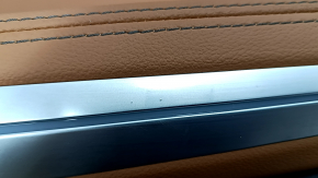 Door trim, rear right card, BMW X5 G05 19-23, black/brown leather, COGNAC, without curtain, gray insert, armrest, brown leather, COGNAC, with handle and overlays, scratches, bumps