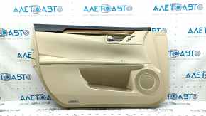 Door trim card front left Lexus ES300h ES350 13-15 beige with beige insert leather, armrest beige leather, molding under the wood gloss, with control of the window lift, with overlay, with a memory bu